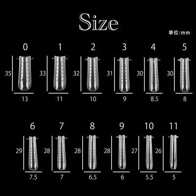 ロングハードジェル用フォームチップ ストレート value【12サイズ×各10枚入】