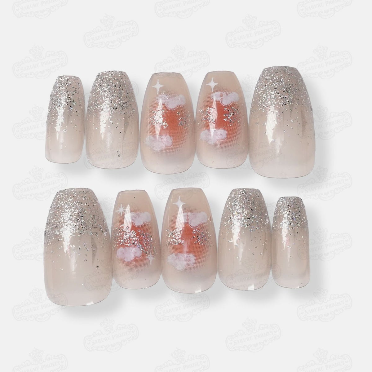 夕焼け輝き雲ネイル[デザイン済ネイルチップ]