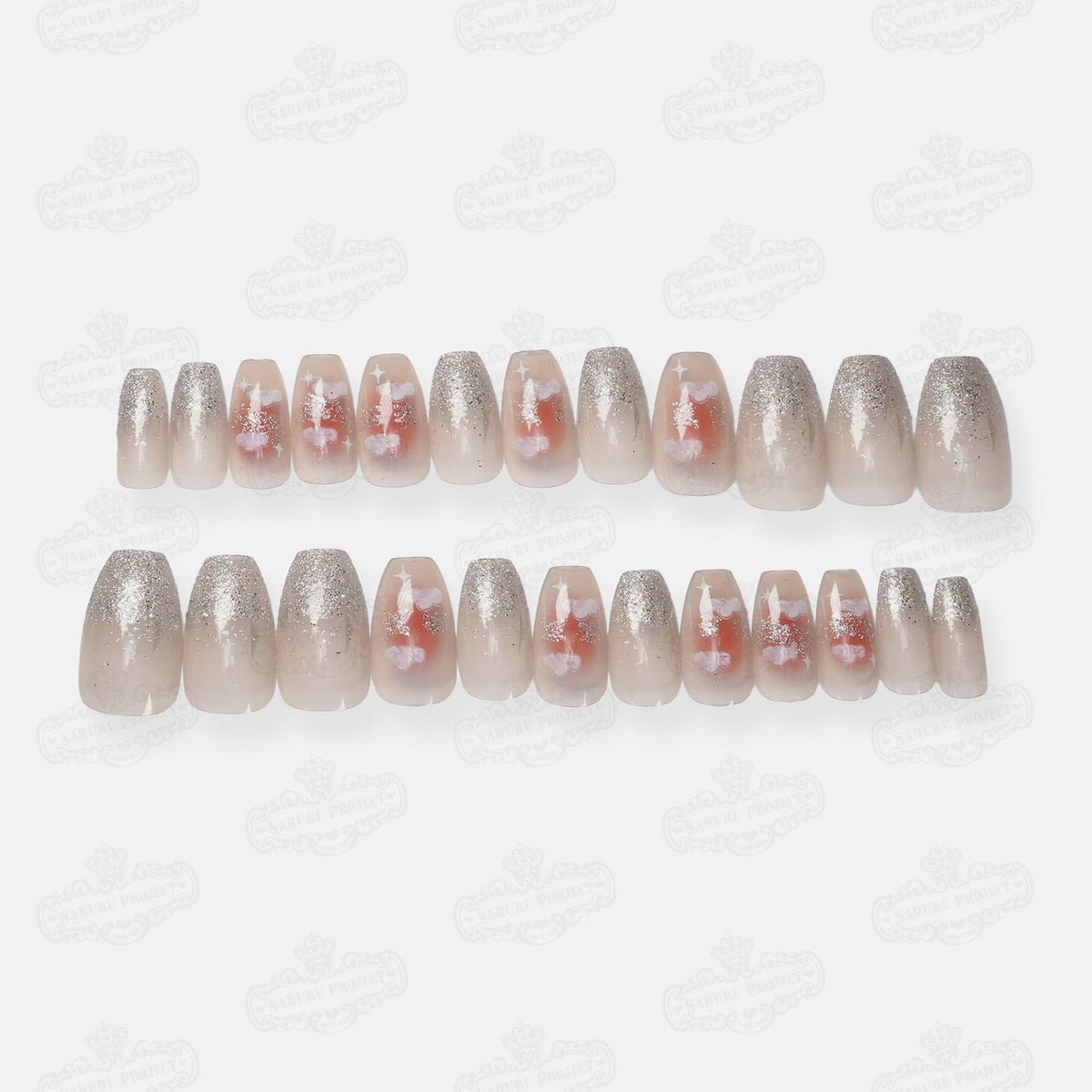 夕焼け輝き雲ネイル[デザイン済ネイルチップ]