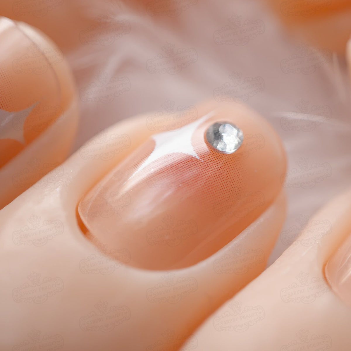 モノクロキラキラ星ネイル[デザイン済ネイルチップ]